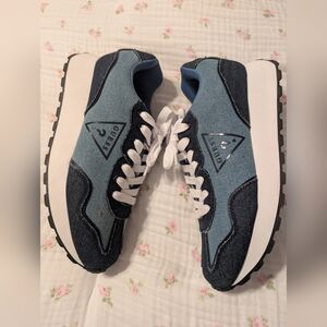 Guess Blue Denim Sneakers with White Accents